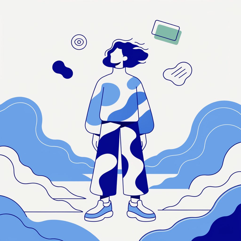 Person looking at clear horizon, free of glasses